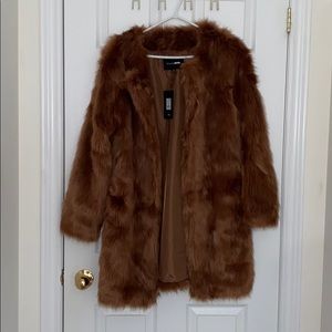 FAUX FUR COAT, NEVER WORN! TAGS INCLUDED!